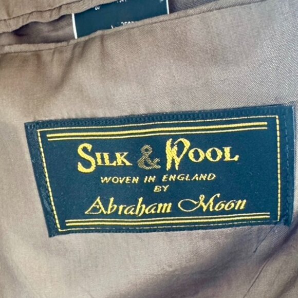 Abraham Moon Wool & Silk Tan Tweed Blazer Sports Jacket - Picture 7 of 11